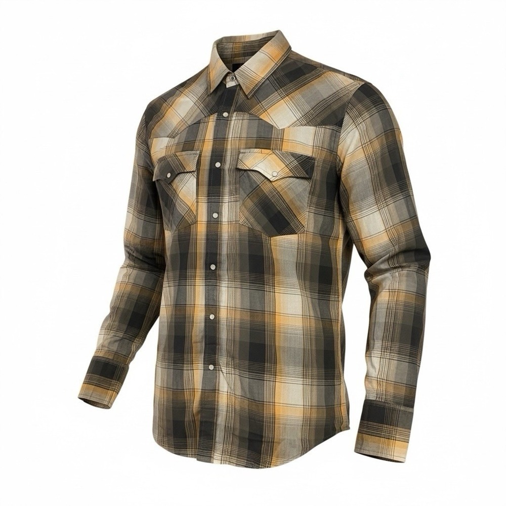 Men's‎ Canyon  Guide Outfitters Western Pearl Snap Button Up Shirt Size Large